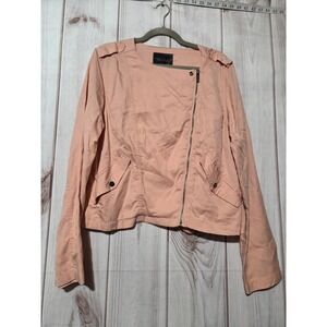 Sanctuary Tencel Moto Jacket Blush Pink Asymmetrical Zip XL Spring Street